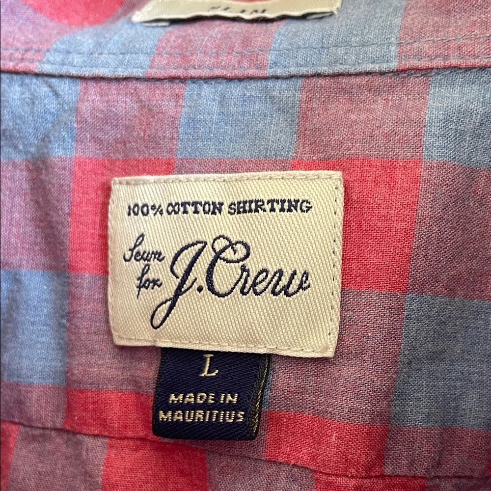 J. Crew Blue and Red Checkered Button-Down Shirt
